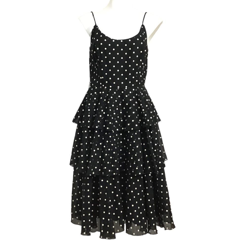 Polka Dot Midi Dress Slip Dress Size 9-10 70’s ILGWU